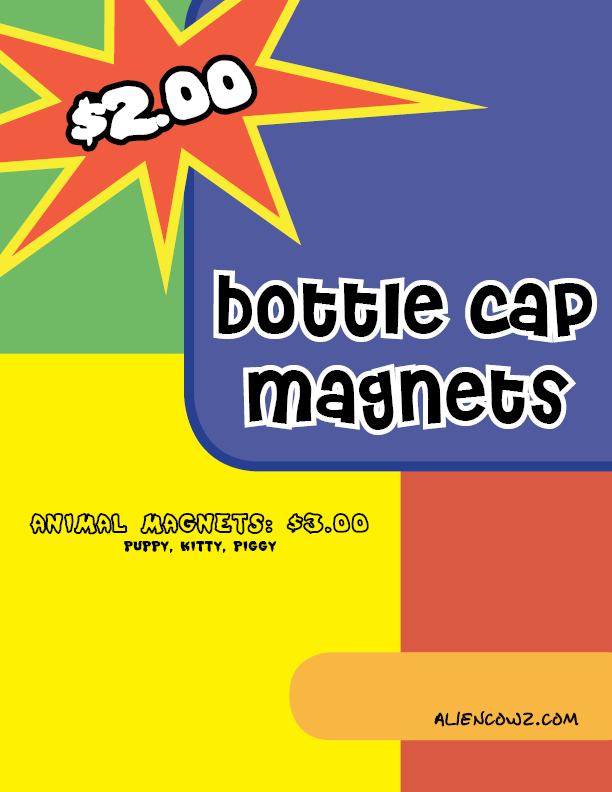 A price sign I use when selling my magnets. Online store to open soon. Adobe Illustrator & InDesign